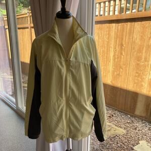 Women’s Nike Light Yellow and Gray Windbreaker Jacket Size L